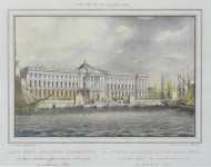 Ivanov P.S. View of the Academy of Arts with Two Sphinxes Decorating the New Landing Place on the Neva Embankment  - Hermitage